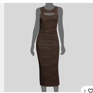 Nanushka Black Brown Patterned Midi Dress